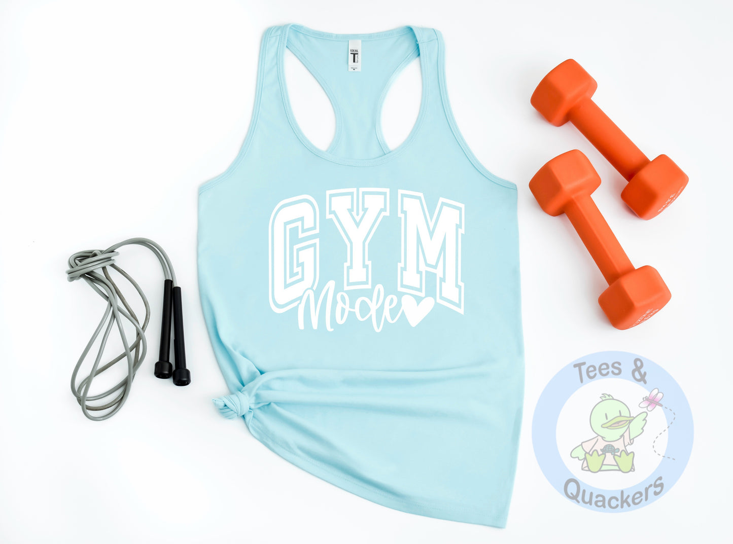 Gym Mode- white- Ladies tank top