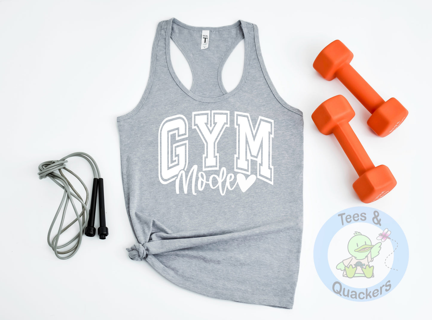 Gym Mode- white- Ladies tank top