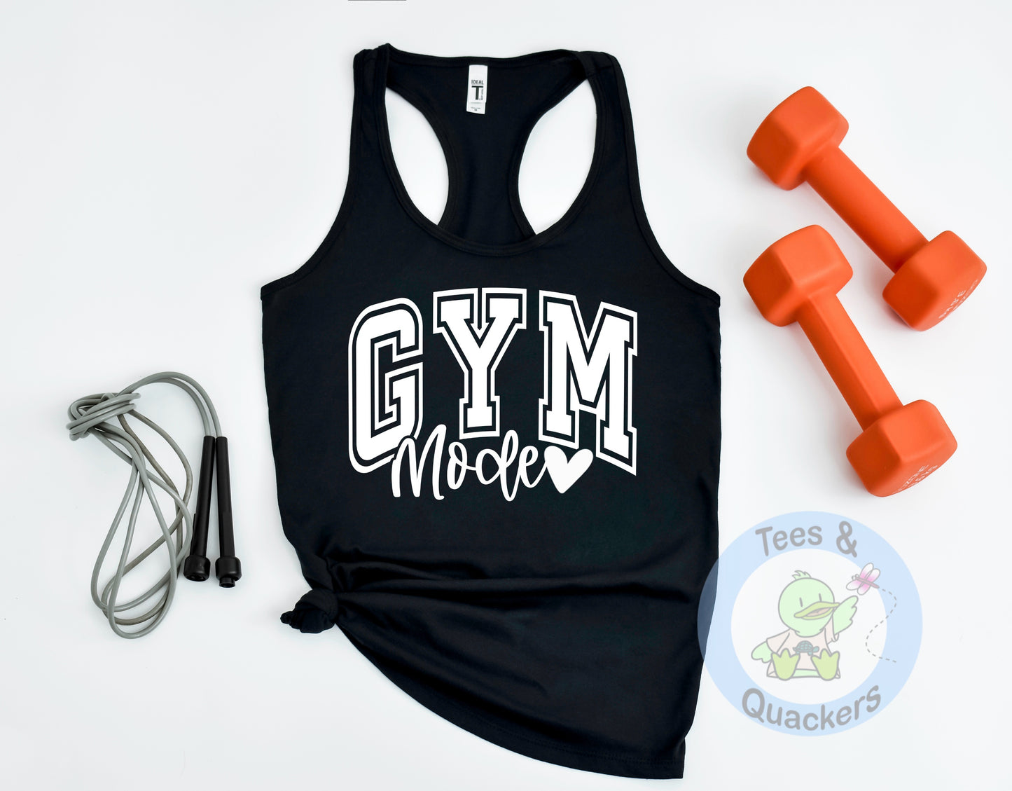 Gym Mode- white- Ladies tank top